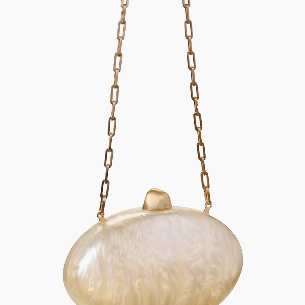 Cult Gaia Cream Gold Clutch Purse - Picture 4 of 12